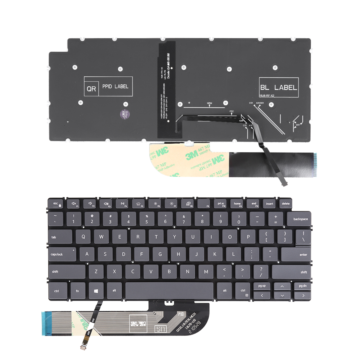 Picture of New Replacement Laptop Keyboard For DELL Latitude 3301 3410 Grey（Backlit，Without FRAME） US Layout